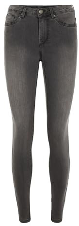 VERO MODA NOS Damen VMTANYA MR S Piping Jeans VI207 NOOS Skinny Jeans, per Pack Grau (Dark Grey Denim Dark Grey Denim), 38/L34 (Herstellergröße: M)