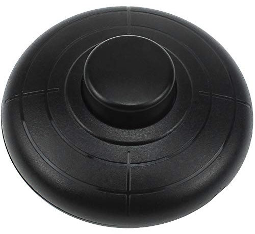 Rundfußschalter Druckschalter 250V/2A Schnurzwischenschalter für 2- oder 3-adrige Kabel für Zuleitungen und Anschlusskabel Fußschalter Fußtretschalter Schwarz matt Ø65mm x 28mm