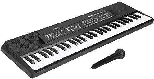 Teclado de piano digital Teclados de electrónico 54 teclas con micrófono función de grabación para uso en interiores exteriores