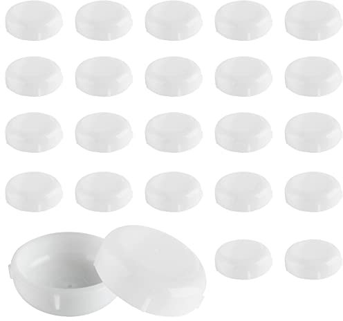 Biaungdo 1.5 Inch Wrought Iron Patio Furniture Feet, Patio Furniture Seating Glides, Round Outdoor Chair Leg Floor Protectors, End Cap Feet Inserts, Pack of 24 (White)