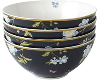 Laura Ashley Set/4 bowls 16 Midnight Uni in giftbox Heritage Collectables