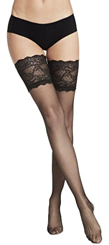 VENEZIANA NUOVA Dentelle Bas Femme - le Silicone Empêche le Glissement - Collant Femme 20 Deniers - Élégant et Flexible Lingerie et Vêtements Sexy - BELLE EPOQUE