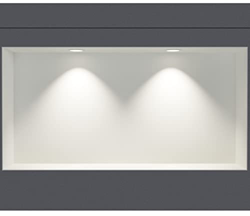 BERNSTEIN® Wandnische aus Edelstahl NT306010X randlos mit LED-Beleuchtung– 30 x 60 x 10 cm – Duschablage für Bad-Utensilien - befliesbare Duschnische in Weiß LED-Einbaurahmen in Weiß