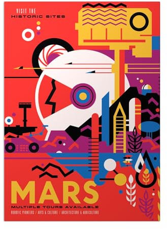 Displate Offiziell NASA MetallPoster Magnetische Befestigung Inklusive Lizenziert Bilder Hochwertiges Poster - Jpl Space Travel Posters - Mars Tour available Poster 45 cm x 32 cm