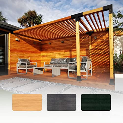 2x2 Premium Wooden Garden Pergola | Bespoke Sizes & Colour Options Available | Pergola DIY Kit | Gazebo (2x2 Ebony | Right Privacy Slats)