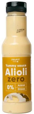 PROFIT - Yummy Sauce - Salsa baja en calorías - Ideal como aderezo para tus platos favoritos. 0% grasas y azúcares añadidos. Sin lactosa - 375 ml (Alioli)