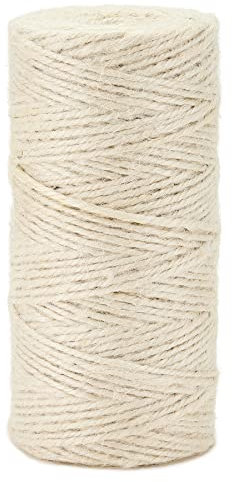 Spago di iuta 2mm ±160m, Sbiancato Corda Imballaggio, Spago fai da te, decorazione, giardino