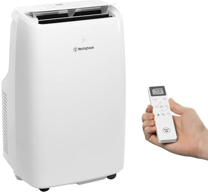 Westinghouse 10,000 BTU Air Conditioner Portable For Rooms Up To 450 Square Feet, Portable AC with Home Dehumidifier, Smart App, 3-Speed Fan, Programmable Timer, Remote Control, Window Kit, White