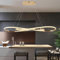 MQW LED Pendelleuchte Esstisch Dimmbar Hängeleuchte mit Fernbedienung Pendellampe linear Design höhenverstellbar Kronleuchter Lamp für Esstisch Esszimmer Sekretariat Küche Leuchte (L100cm/57W) Gold