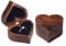 DOZNOZRI Holz Ring Box Herzförmiger Ringschatulle Schmuck mit Einzelnem Schlitz Hölzerne Verlobungsringhalter Schachteln Kleine Vintage Ringträgerbox für Verlobung Heiratsantrag (Herz schwarz)