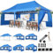HOTEEL Pavillon 3x6 Faltpavillon 3x6 Wasserdicht Stabil, Partyzelt Faltbar Anti-Uv 50+ Pop Up Gartenpavillon mit 6 Seitenwänden, 4 Sandsäcke, Tasche mit Rollen, für Hochzeiten Partys Markt, Blau