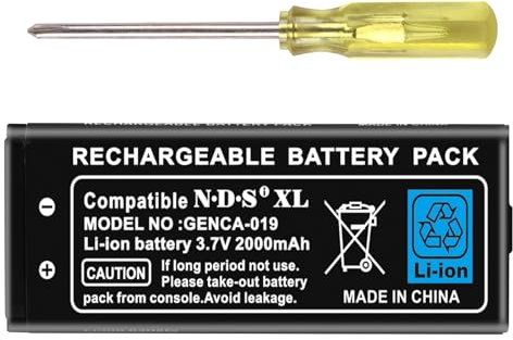FLSTOR UTL-003 Akku, 2000mAh Lithium-Ionen-Akku Werkzeugsatz für Nintendo DSi XL/DSi LL/DS XL Spielkonsole, (Nicht für Nintendo DSi NDSi DS Lite), mit Werkzeugsatz,1 Stück