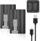 2 Pack Rechargeable Doorbell Battery with Charger Station for Ring Video Doorbell 2/3/3Plus/4, Quick Release Battery Replacement for Stick Up Cam and Spotlight Cam Batterys 3.65V 6040mAh