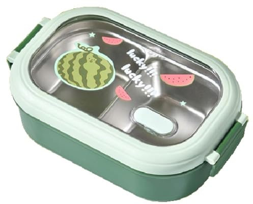GIWFBQTR Lonchera para Niños Contenedores de Comida Portátiles Adorables y Sellados para Niños Lonchera Calentable Verde
