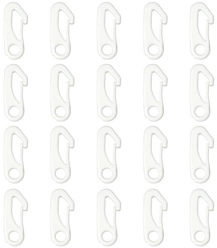 Adiwo Fahnenmastklammer Karabiner, 20 Stück Fahne Karabinerhaken, Fahnenhaken für Fahnenmast Segelboot Garten Camping, Wetterfest Kunststoff Fahnenmastklammer zum Befestigen der Fahne am Fahnenmas