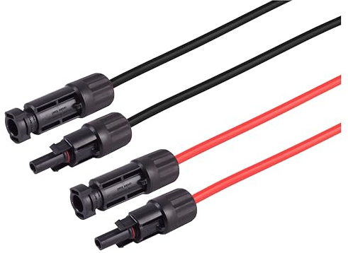 S-IMPULS MC4 Verlängerung, 6mm², H1Z2Z2-K, 2er Set rot/schwarz, 1m