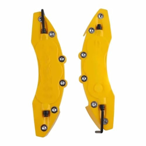2 Pack Heatproof ABS Plastic Brake Caliper Covers With Logo Fits GLK GLA A B C E Series(S-GOLD)