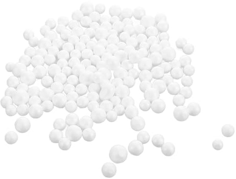 Fenical 2 Beutel Weiße Schaumstoffperlen aus Schaumstoff Großzügige Verpackung für Handarbeiten und Heimdekoration Kleiner Füllperlen für Puppen und Bastelprojekte
