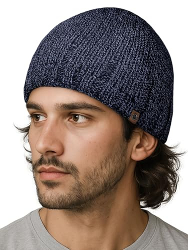 Neverless® Herren Strickmütze Wintermütze Winddicht Rippstrick Outdoor Sport Strickbeanie