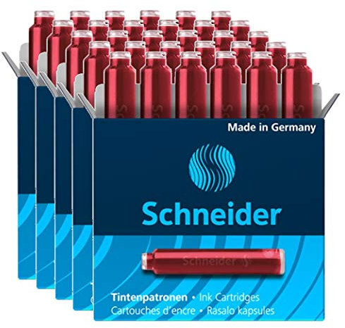 SCHNEIDER Lot de 5 Boîtes 6 Cartouches d'encre rouge