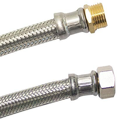 DN13 DVGW Panzerschlauch m. Edelstahlumflechtung 3/4 AG x 3/4 ÜM 500 mm