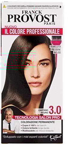 Franck Provost Tinte para el cabello de color profesional en casa, realza reflejos y brillo, castaño oscuro