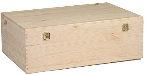 Cassetta Linea Classica in legno da 6+6 bottiglie, formato MAXI può contenere fino a 12 bottiglie int. mm 520x344x17 ferma bottiglie inclusa (Art.319)
