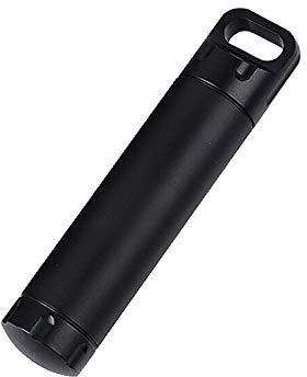 Capsule de Survie étanche en Aluminium pour Chasse Camping Alpinisme (Noir, 1 pièce)