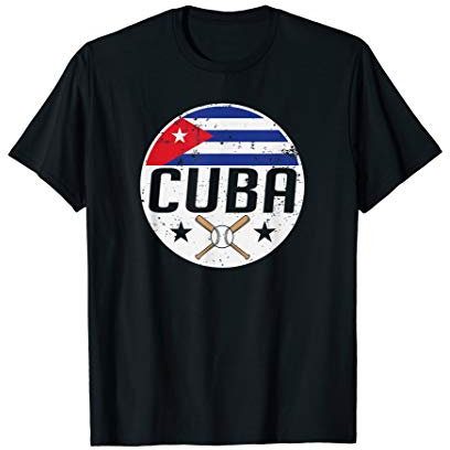 Cuba Baseball Softball Bat Flag Jersey Fan Supporter Gift T-Shirt