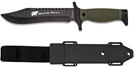 ALBAINOX 32467 - Black Bear - Überlebensmesser - Starrer Koffer