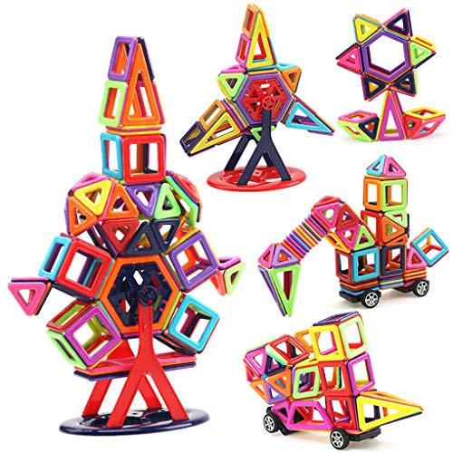 Yangers Magnetisch Bausteine Set, 166 Stück Magnet Spielzeugkugeln Bausteine Schlossräder Kleinkinder Pädagogisches Puzzle Alphabet Buchstaben und Zahlen für Kinder
