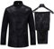 wecotton Tang-Anzug Hanfu Chinesische traditionelle Kleidung Kung Fu Hemd Uniform Langarm Mantel Tops und Hosen, Schwarz, Medium