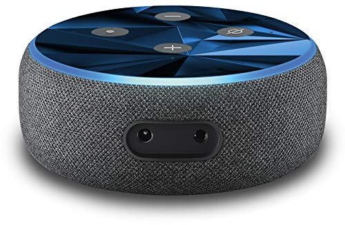 2er Set Folie Cover für intelligenten Smart Speaker Lautsprecher Aufkleber Schutzfolie Skin selbstklebend passgenau Klebefolie für Sprachassistent R137 (Nr. 3 Polygon Blau)