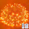 JMEXSUSS Orange Battery Operated Christmas Lights, 33ft 100 LED Battery Operated String Lights, Twinkle Fairy Mini Lights with 8 Modes Remote Indoor Outdoor Waterproof