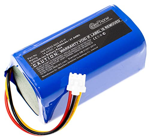 cellePhone Akku Li-Ion kompatibel mit Proscenic 800T 820T 820S 820P - Neo 830T (Ersatz für INR18650-M25-4S1P) - 2600mAh / 14,4V