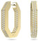 Swarovski Dextera hoop earrings, Octagon, Pavé, Medium, White, Gold-tone plated