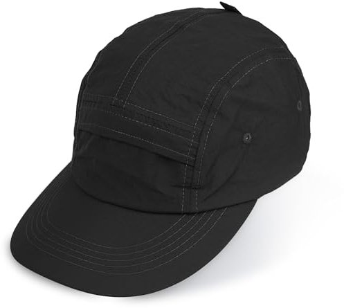 Clakllie 5 Panel Basecap Wasserdicht Baseball Cap Quick Dry Running Caps Atmungsaktiv Laufen Outdoor Hut Verstellbar Snapback Cap,Black