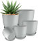 Utopia Home 5er-Pack Blumentopf 18/17/15/13/12 cm Übertopf mit Untertasse Für Küche, Balkon Blumentöpfe mit Untertasse Gartenpflanzen, Baumschule Blumentopf für Zimmerpflanzen Grau.