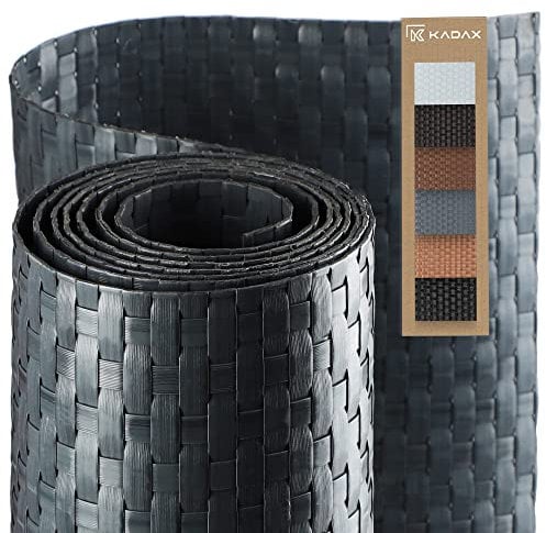 KADAX Sichtschutz für Balkon, Terrasse, Zaun, wetterfeste Sichtschutzmatte aus PE-Rattan, Meterware, Balkonbespannung mit Kabelbinder, Sichtschutzzaun (1x1m, Anthrazit)