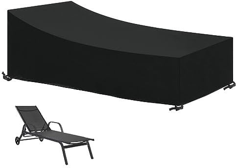 Linxor - Bâche, housse de protection imperméable pour transat - 210 x 75 cm - Noir
