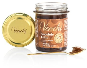 Crema Spalmabile Venchi Nocciole Latte Cioccolato al Latte Vasetto da 200 g