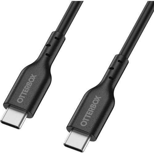 OtterBox Standard USB-C to USB-C PD Fast Charge Cable, Flex Tested and Durable, Fast Charging Cable for Smartphone and Tablet, 2M, Black, Non-Retail Packaging