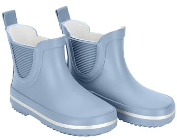 Mikk-line Kurze Gummistiefel Kinder 24 | Faded Denim Barfuß Gummistiefel Kinder | Wasserdicht Regenstiefel Kinder | Gummistiefel Kurz Kinder | Regenstiefel Kinder