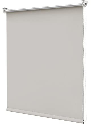 Deswell Verdunkelungsrollo Klemmfix ohne Bohren & mit Bohren Creme B50 x H120 cm(Stoffbreite 45cm) Thermorollo Sichtschutz Sonnenschutz, Klemmrollo Wandmontage Deckenmontag Seitenzugrollo für Fenster