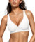 OEAK Womens Deep V Bras Non Wired Comfortable Bras Support Push Up Bralettes Low Cut No Underwire Bras Wireless Plunge Bra Seamless Tshirts Bras(White,M)