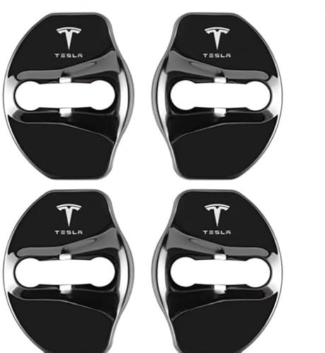 Car Door Lock Cover for Tesla Model S 2016-2023,Stainless Steels Guard Latch Cap Buckle Car Door Lock Cover Protector Anti Collision Car Door Latches Protective Cover Accessories,B