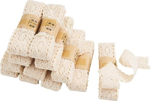 VBS Spitzenband Creme 12 Stk Baumwolle Spitzenband 2m Länge
