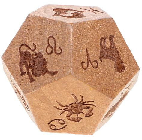 ibasenice Accessori Unici Per Tarocchi Con Dadi Zodiacali in Legno Dadi Da Gioco A 12 Facce Robusti E Lisci Per Un Uso Duraturo