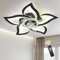 Oninio Ceiling Fans with Lights Dimmable Ceiling Fan with Lamp 6 Adjustable Wind Speed Flower Shape Memory Function Ceiling Light for Living Room Bedroom Kitchen (Black 62.5cm)