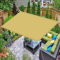 Sport Sonnensegel 2.6 x 3.4 m (Nach Mass) Markisenstoff 98% Uv Schutz Wasserabweisend Sonnenplane Rechteckige Markise mit Ösen Und Befestigungsseile für Terrasse Balkon, Sandgelb